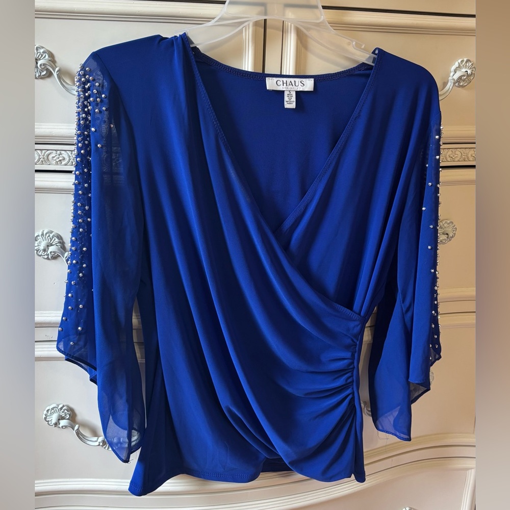 CHAUS blouse royal blue